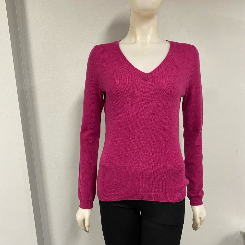 Worthington 100% Cashmere Pink V-Neck Sweater S Small